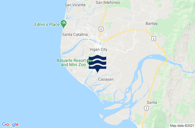 Vigan, Philippinesの潮見表地図