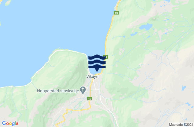 Vik, Norwayの潮見表地図