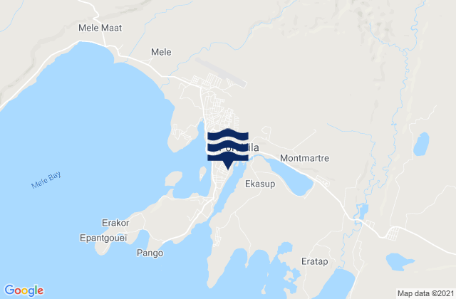 Vila Harbor Efate Island, New Caledoniaの潮見表地図
