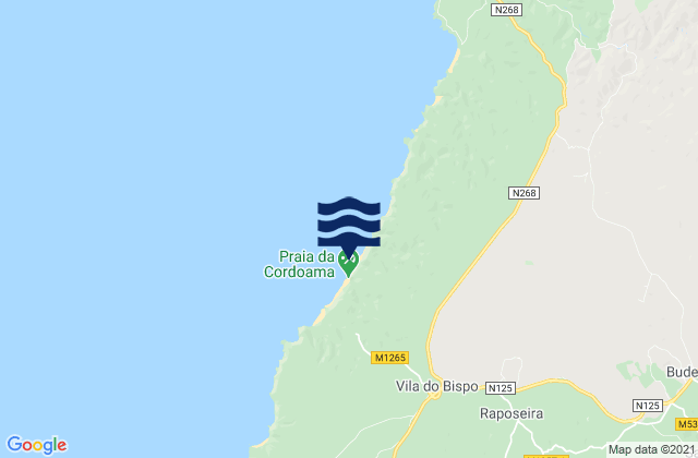 Vila do Bispo, Portugalの潮見表地図