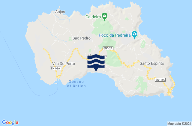 Vila do Porto, Portugalの潮見表地図