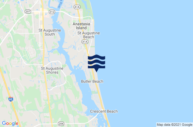 Vilano Jetty, United Statesの潮見表地図