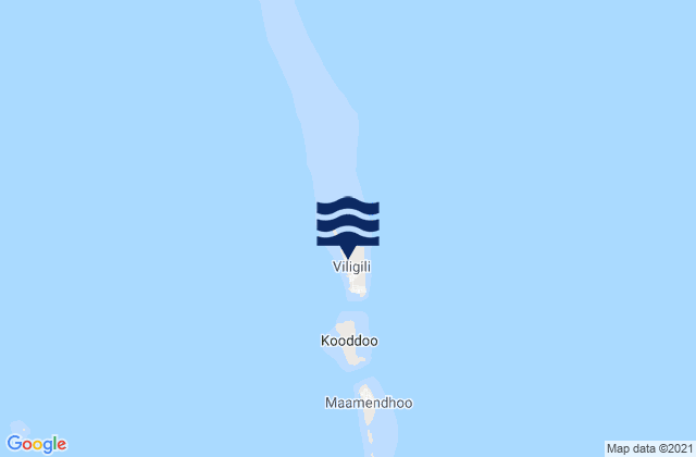 Viligili, Maldivesの潮見表地図