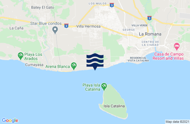 Villa Hermosa, Dominican Republicの潮見表地図