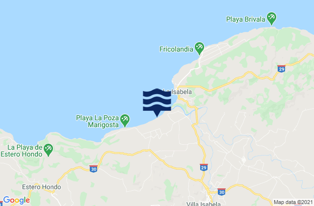 Villa Isabela, Dominican Republicの潮見表地図