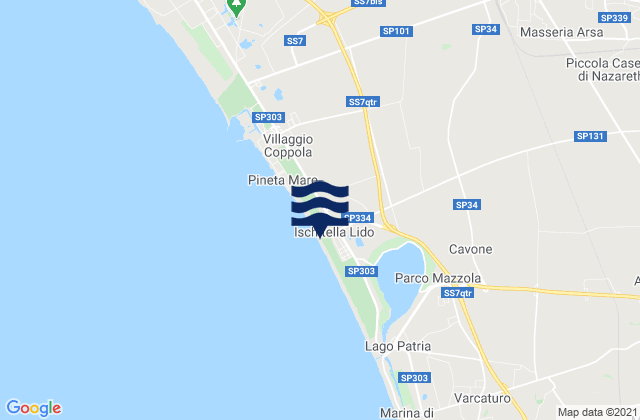 Villa Literno, Italyの潮見表地図