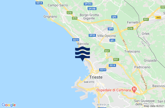 Villa Opicina, Italyの潮見表地図