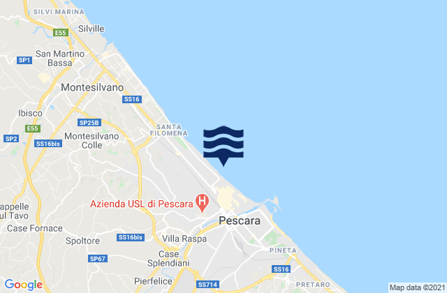 Villa Raspa, Italyの潮見表地図