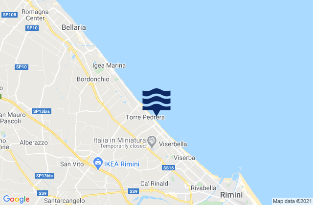 Villa Verucchio, Italyの潮見表地図