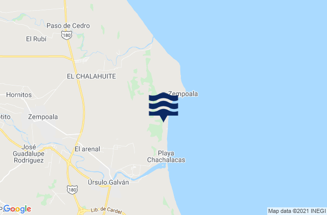 Villa Zempoala, Mexicoの潮見表地図