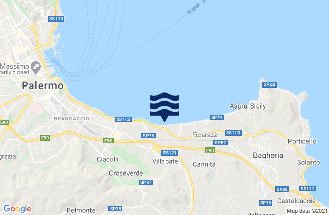 Villabate, Italyの潮見表地図