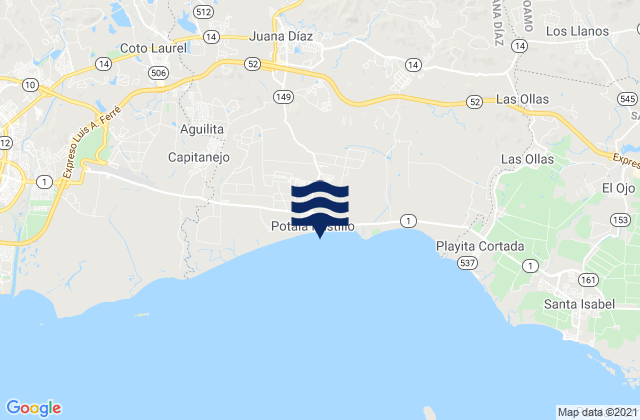 Villalba Arriba Barrio, Puerto Ricoの潮見表地図