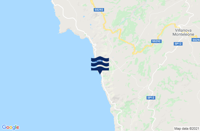 Villanova Monteleone, Italyの潮見表地図
