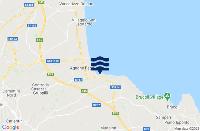 Villasmundo, Italyの潮見表地図