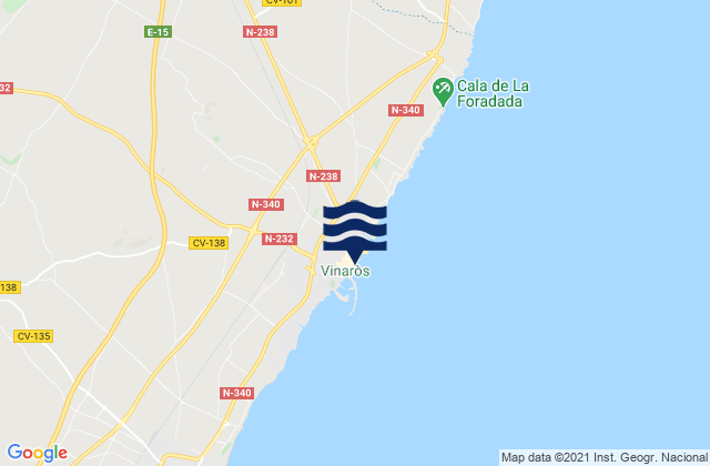Vinaròs, Spainの潮見表地図