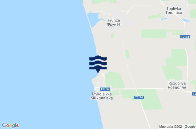 Vinnitskoye, Ukraineの潮見表地図