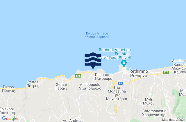 Violí Charáki, Greeceの潮見表地図