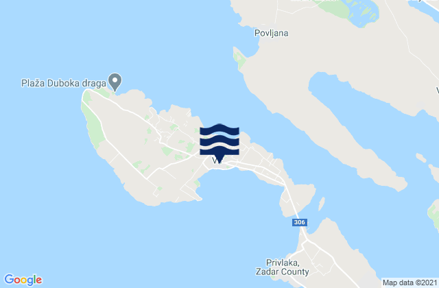 Vir, Croatiaの潮見表地図