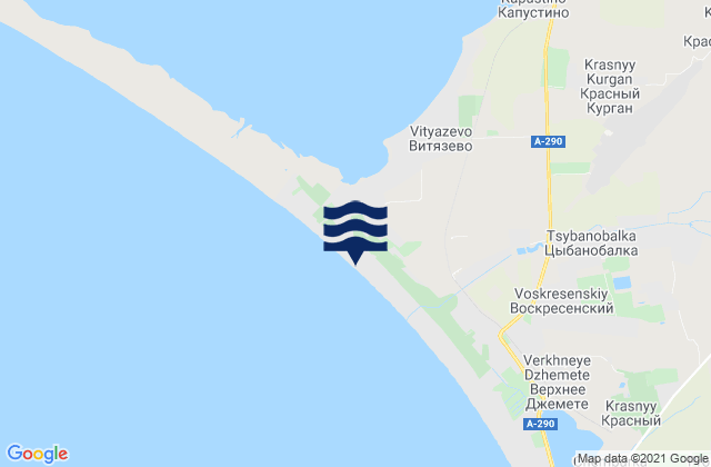 Vityazevo, Russiaの潮見表地図