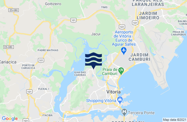 Vitória, Brazilの潮見表地図