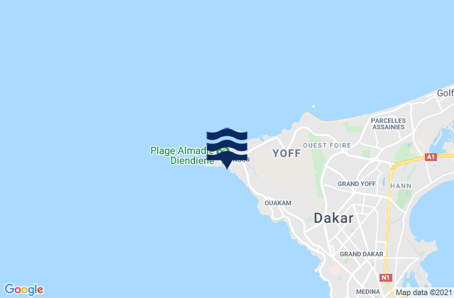 Vivier, Senegalの潮見表地図