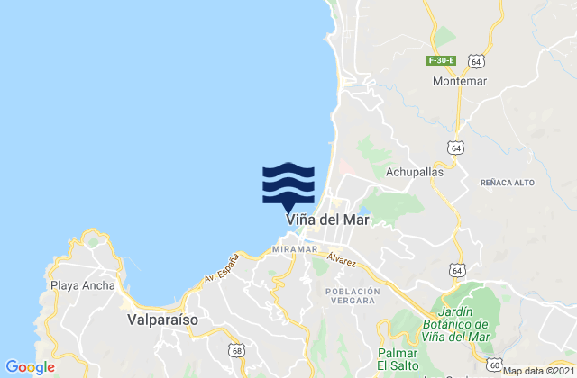 Viña del Mar, Chileの潮見表地図