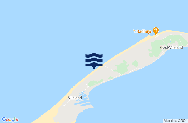Vlieland, Netherlandsの潮見表地図