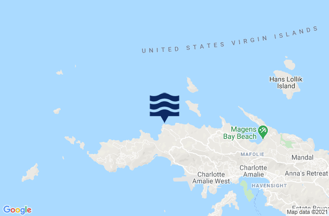 Vluck Point, U.S. Virgin Islandsの潮見表地図