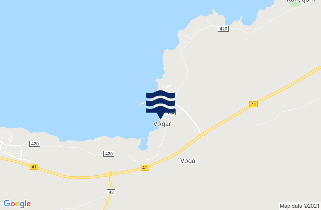 Vogar, Icelandの潮見表地図