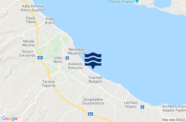 Vokhaïkó, Greeceの潮見表地図