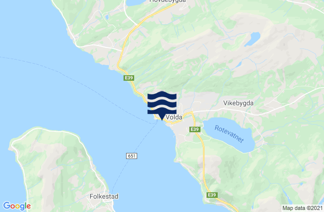 Volda, Norwayの潮見表地図