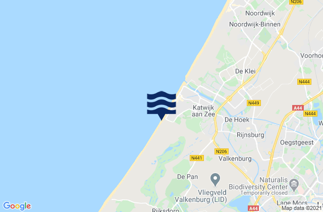 Voorschoten, Netherlandsの潮見表地図