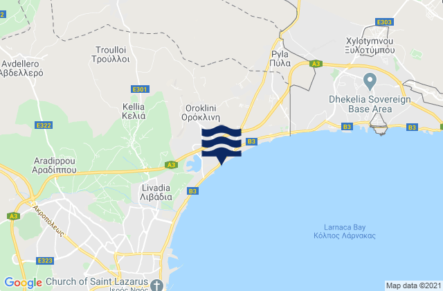 Voróklini, Cyprusの潮見表地図