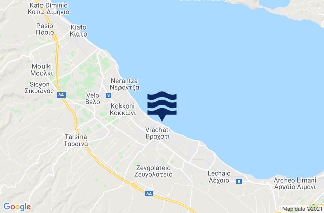 Vrakháti, Greeceの潮見表地図
