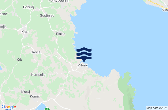 Vrbnik, Croatiaの潮見表地図