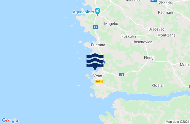 Vrsar, Croatiaの潮見表地図