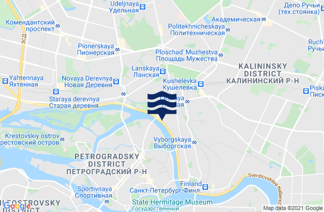 Vyborgskiy Rayon, Russiaの潮見表地図