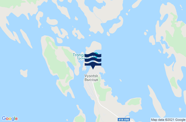 Vysotsk, Russiaの潮見表地図