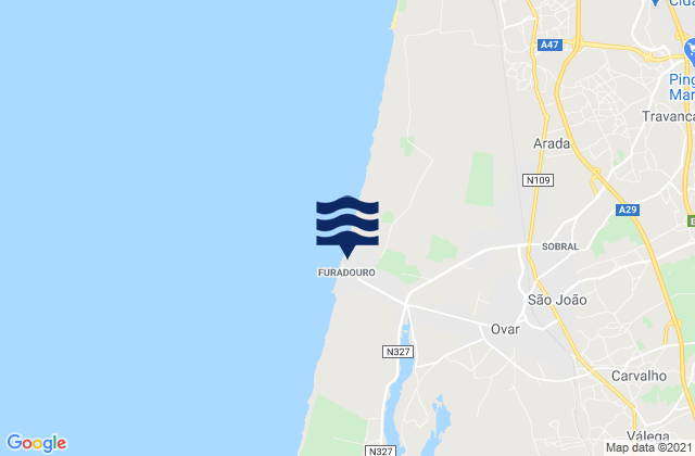 Válega, Portugalの潮見表地図