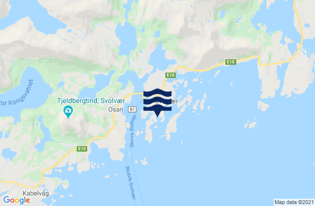 Vågan, Norwayの潮見表地図