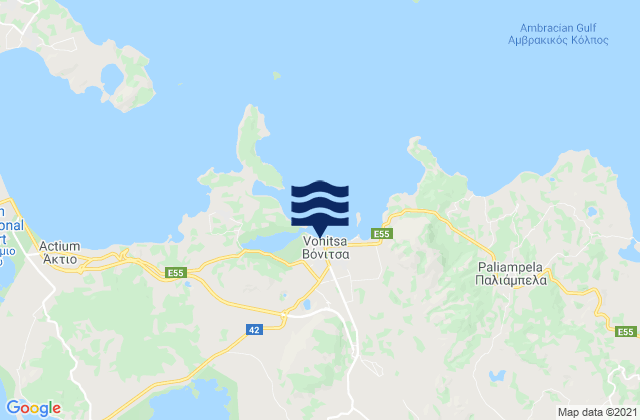 Vónitsa, Greeceの潮見表地図