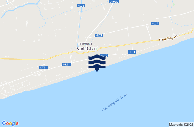 Vĩnh Châu, Vietnamの潮見表地図