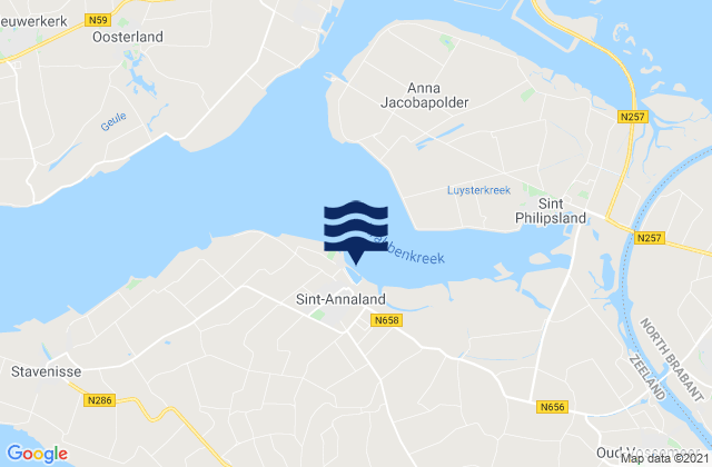 W.s.v. St. Annaland, Netherlandsの潮見表地図