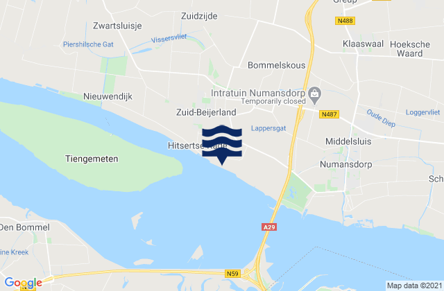 Waalhaven, Netherlandsの潮見表地図