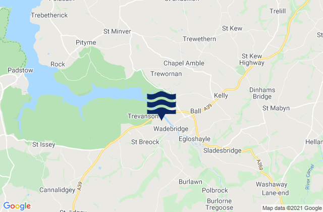 Wadebridge, United Kingdomの潮見表地図