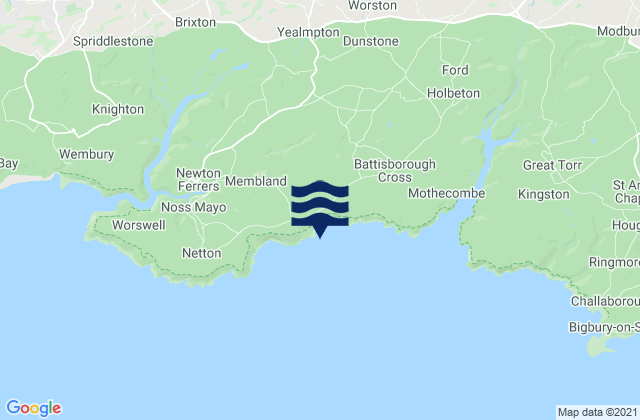 Wadham Rocks Beach, United Kingdomの潮見表地図