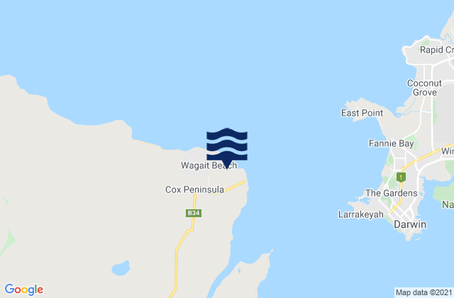 Wagait, Australiaの潮見表地図