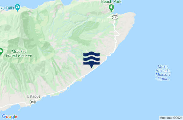Waialua, United Statesの潮見表地図