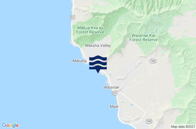 Waianae Pokai Bay, United Statesの潮見表地図