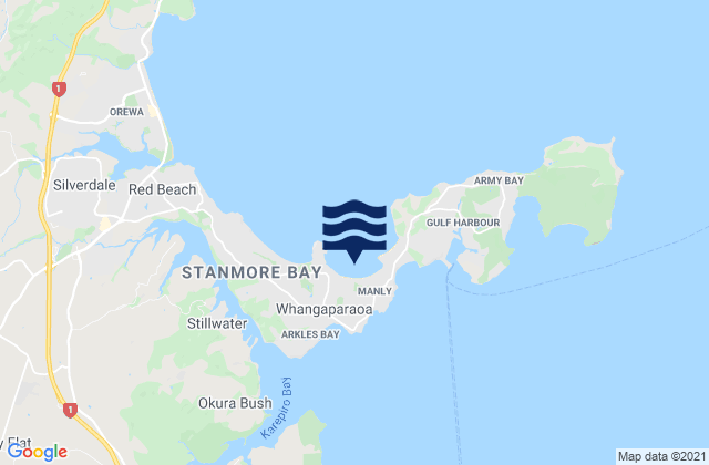 Waiau Bay, New Zealandの潮見表地図